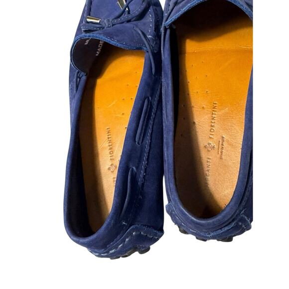 Mercanti Fiorentini Mens 7 B Blue Suede Leather Driving Loafers Slip On Italian - Picture 9 of 13